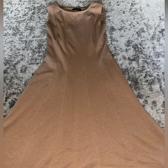 Spense Sleeveless Fit and Flare Knit Dress Camel Tan Size: 4 - Picture 2 of 3